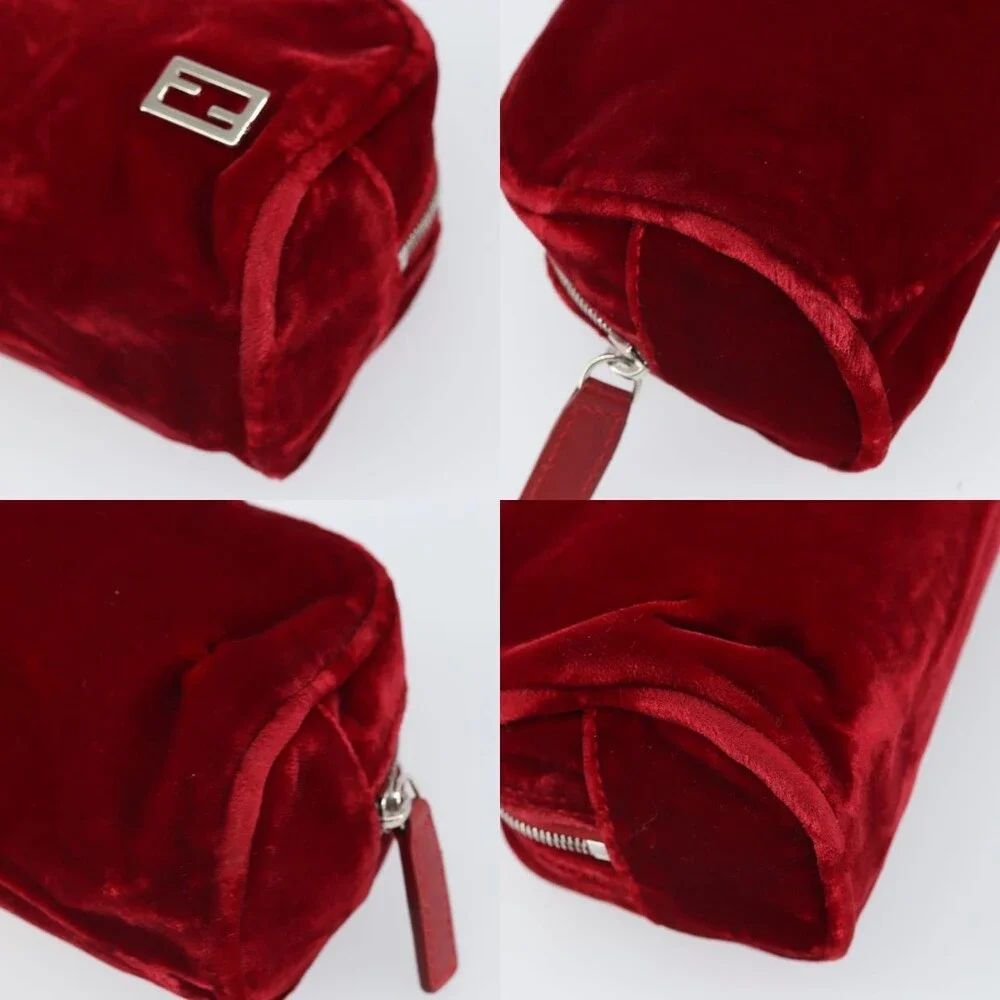 Fendi Pouch Velor Red Velour